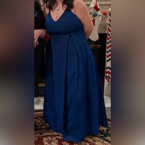 Elegant Sparkly Blue Evening Gown